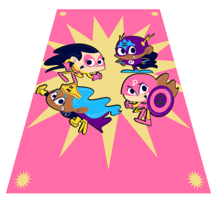 Colorful Superhero Characters playroom carpet - TenStickers