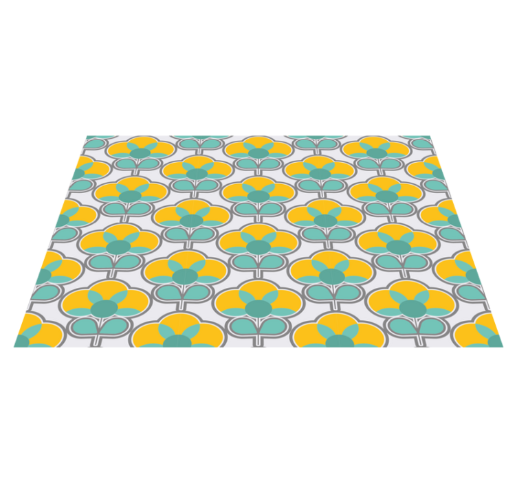 Geometric Floral Pattern geometric rug - TenStickers