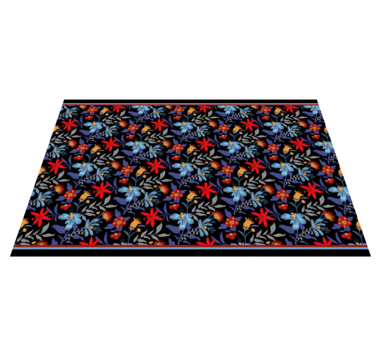 Botanical Elegance floral rug - TenStickers