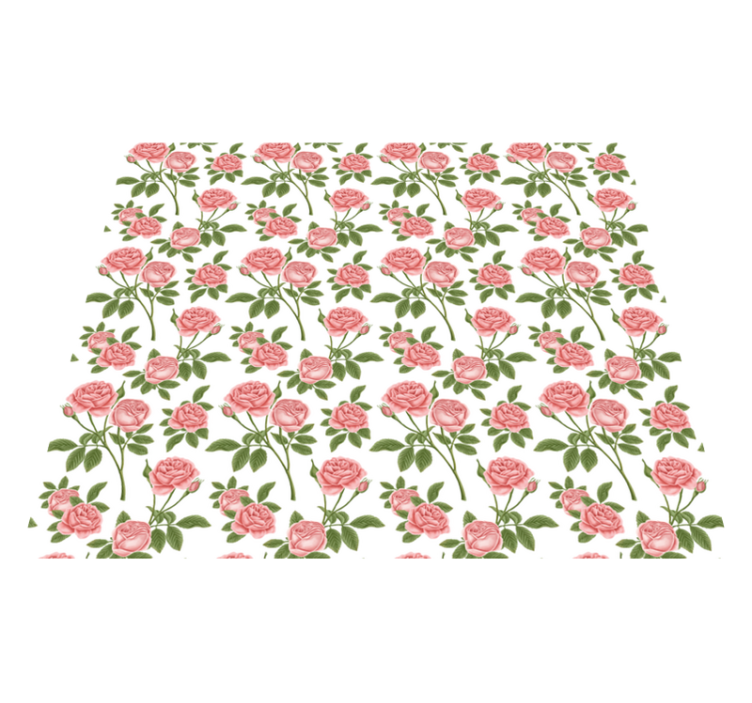 Botanical Rose Pattern floral rug - TenStickers