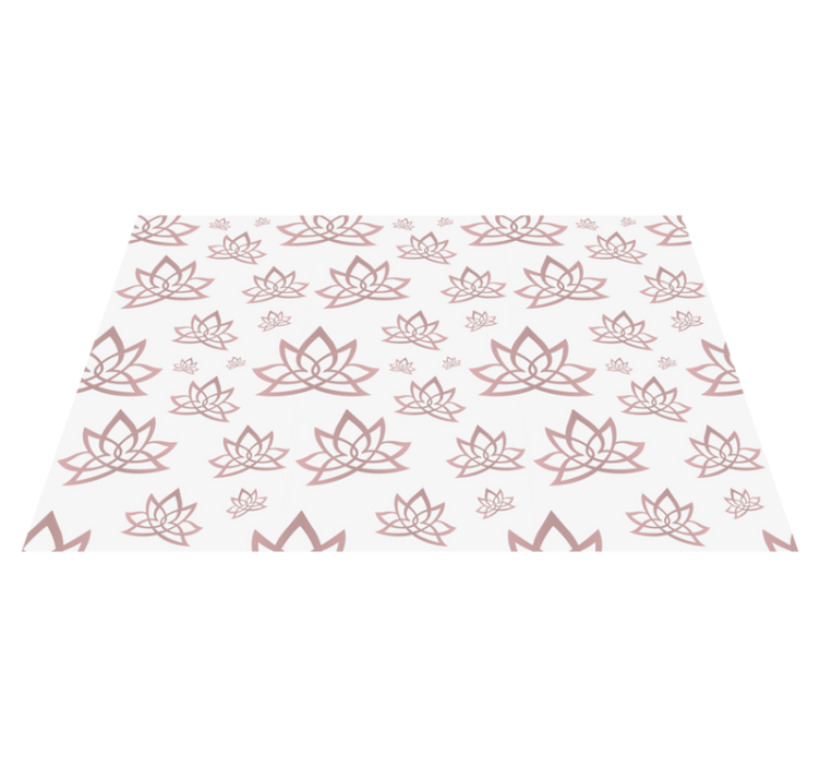 Lotus Symmetry Pattern floral vinyl rug - TenStickers