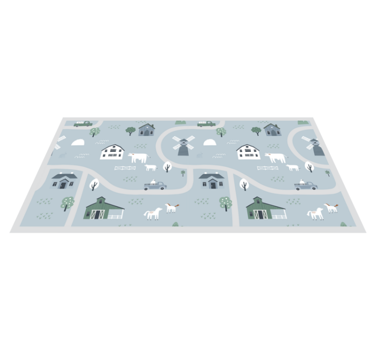 Playful Farm Theme playroom carpet - TenStickers