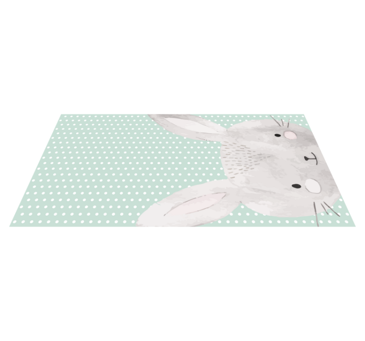 Bunny Illustration nursery vinyl rug - TenStickers