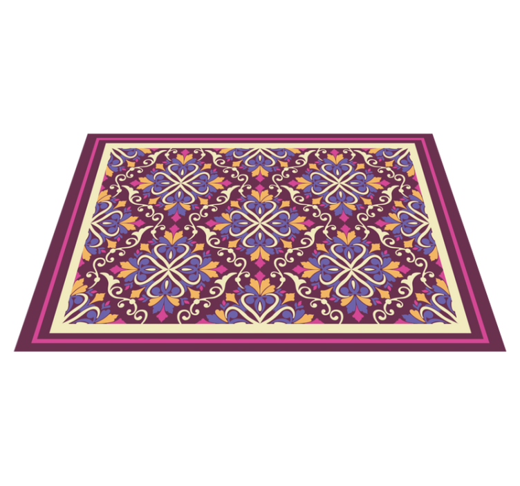 Ornate Tile Pattern geometric rug - TenStickers