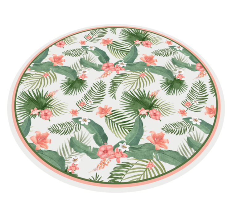 Tropical Botanicals floral rug - TenStickers
