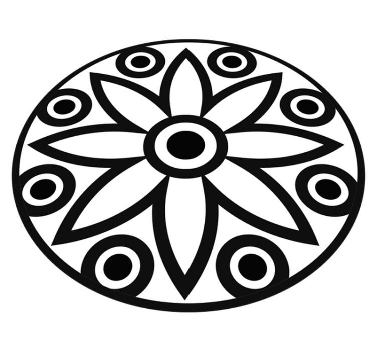 Circular Mandala Design geometric vinyl rug - TenStickers