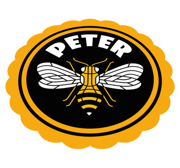 Personalized Bee Emblem custom vinyl rug - TenStickers