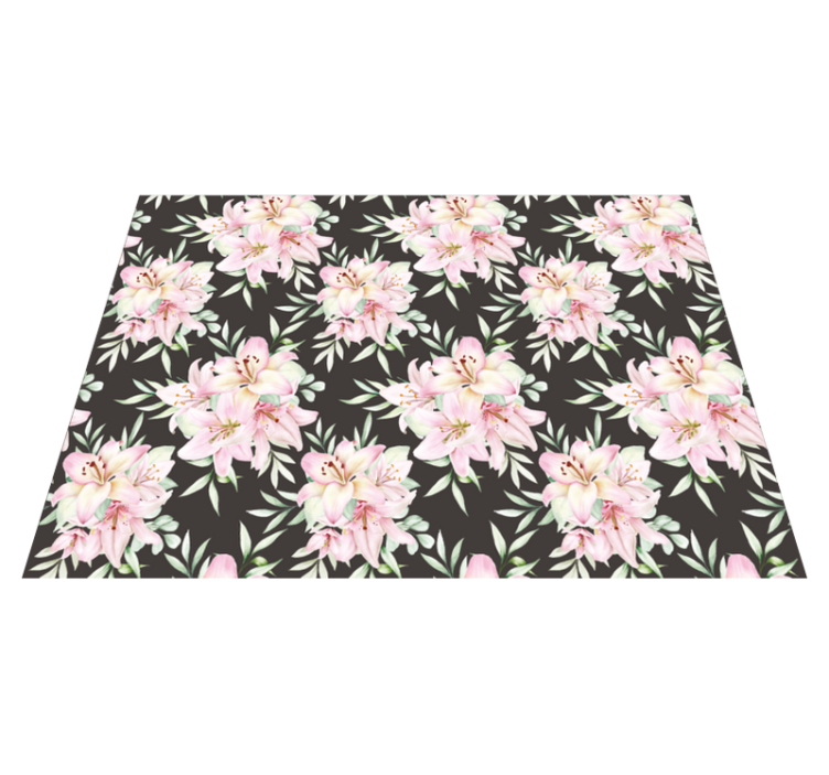Floral Delicacy floral vinyl rug - TenStickers