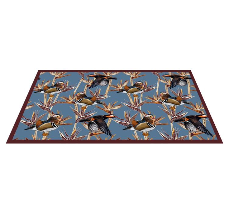 Mandarin Duck Pattern animal vinyl rug - TenStickers