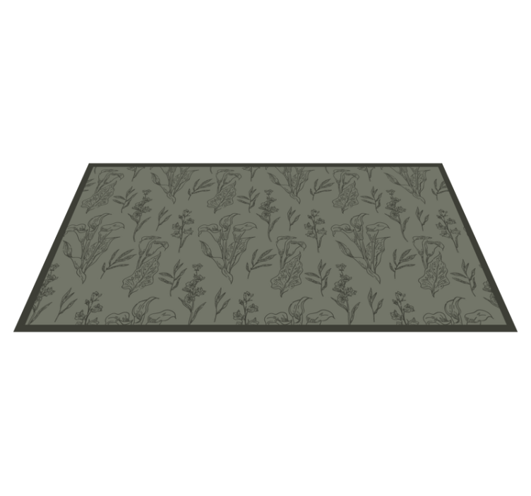 Botanical Illustrations floral vinyl rug - TenStickers