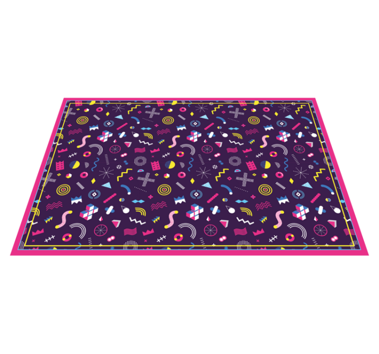 Colorful Geometric Shapes Area geometric rugs - TenStickers