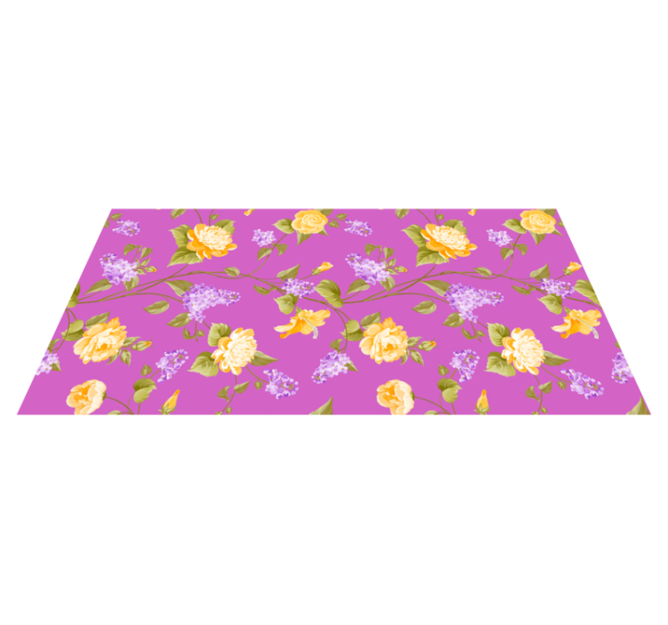 Floral Blossom Pattern floral rug - TenStickers
