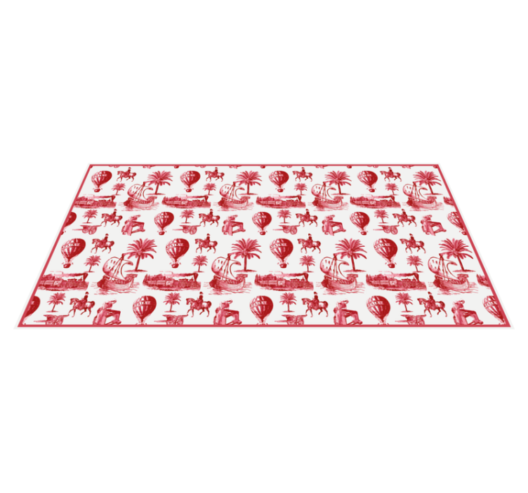 Exotic Red Animal Illustrations vintage rug - TenStickers