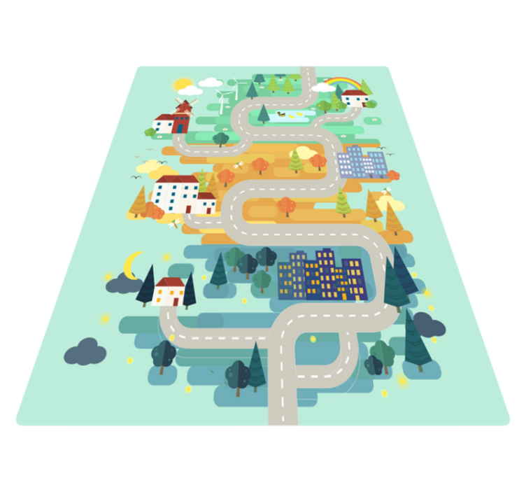 roads to play bedroom rug - TenStickers