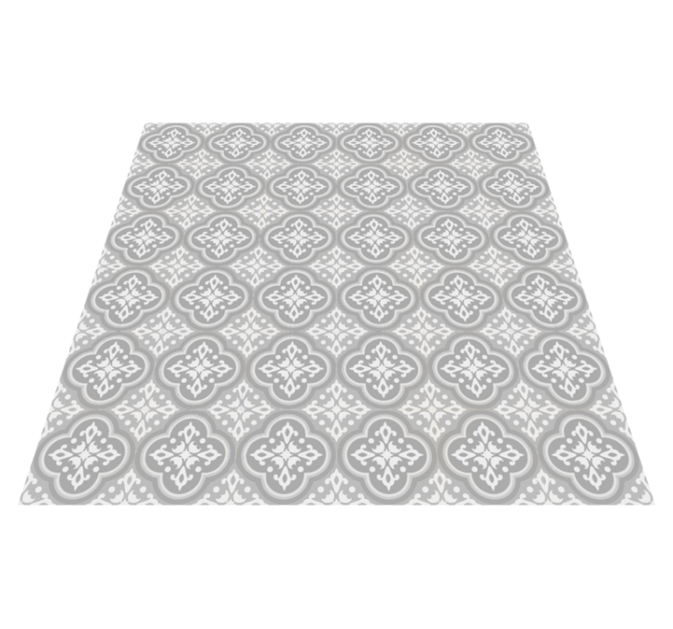 grey hydraulic tiles kitchen mat - TenStickers