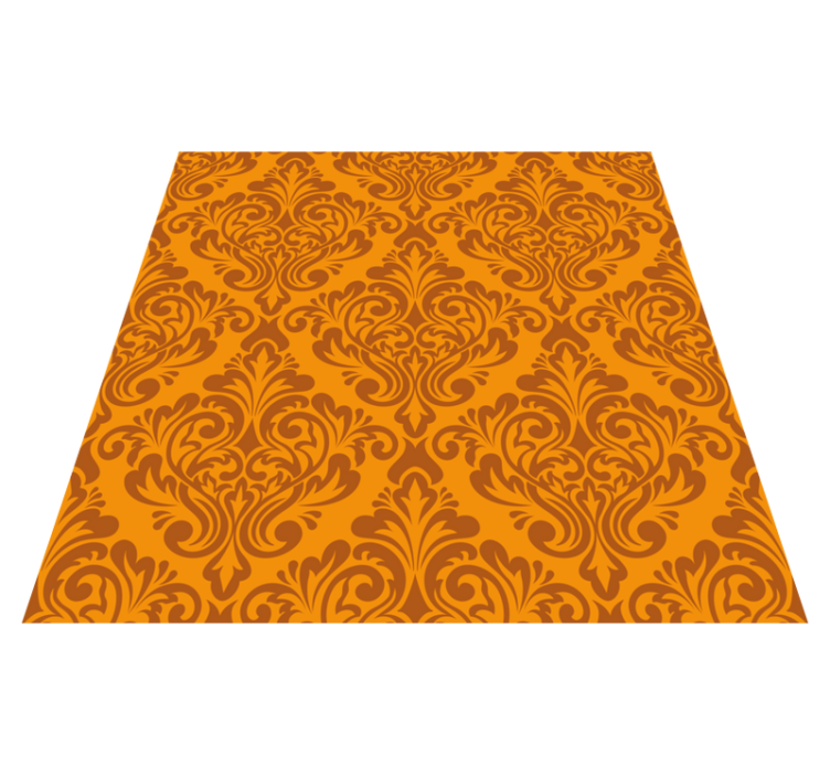 vintage damask orange rug - TenStickers
