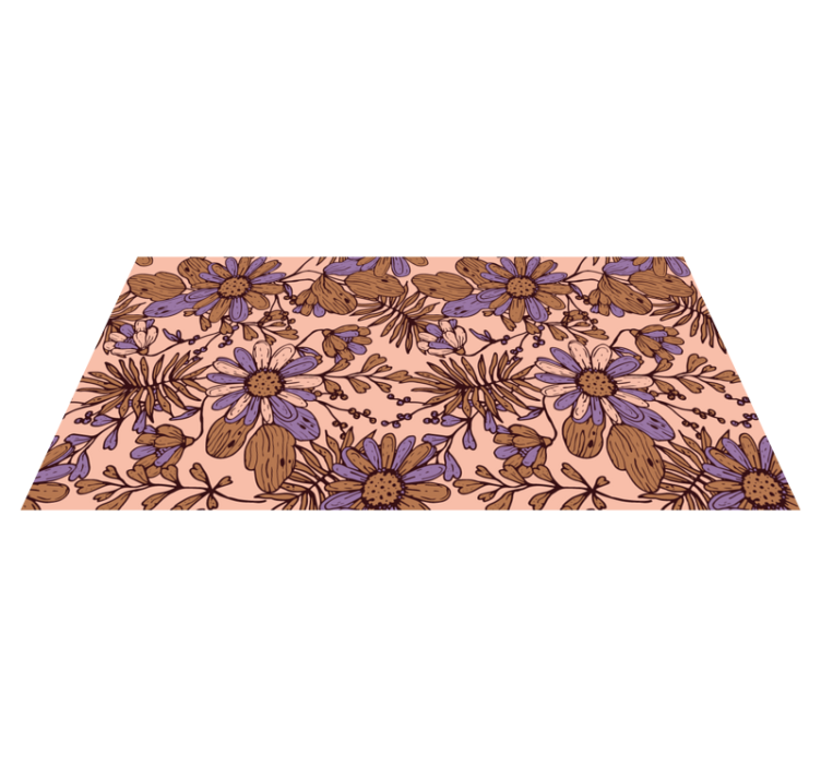 Botanical Floral Pattern floral vinyl rug - TenStickers