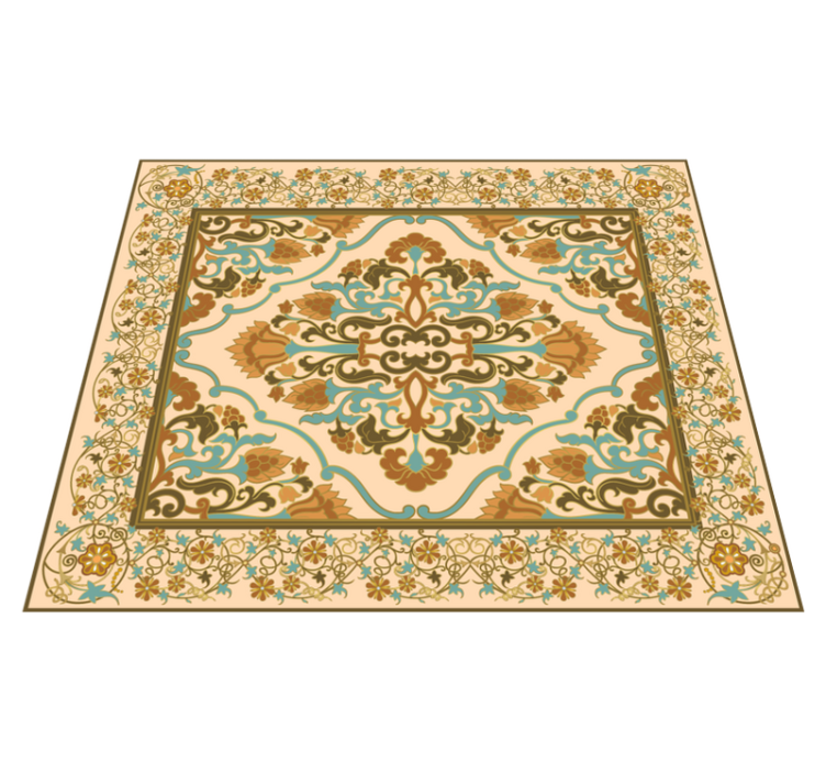 Mandala beige design dining room carpet - TenStickers