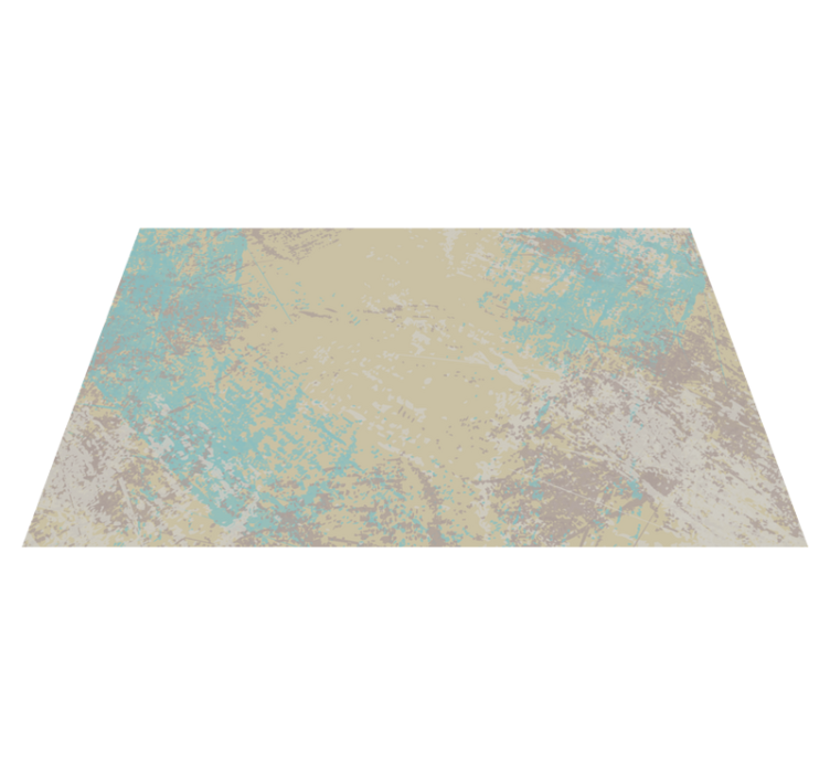 Yellow & Blue abstract design dining room carpet - TenStickers