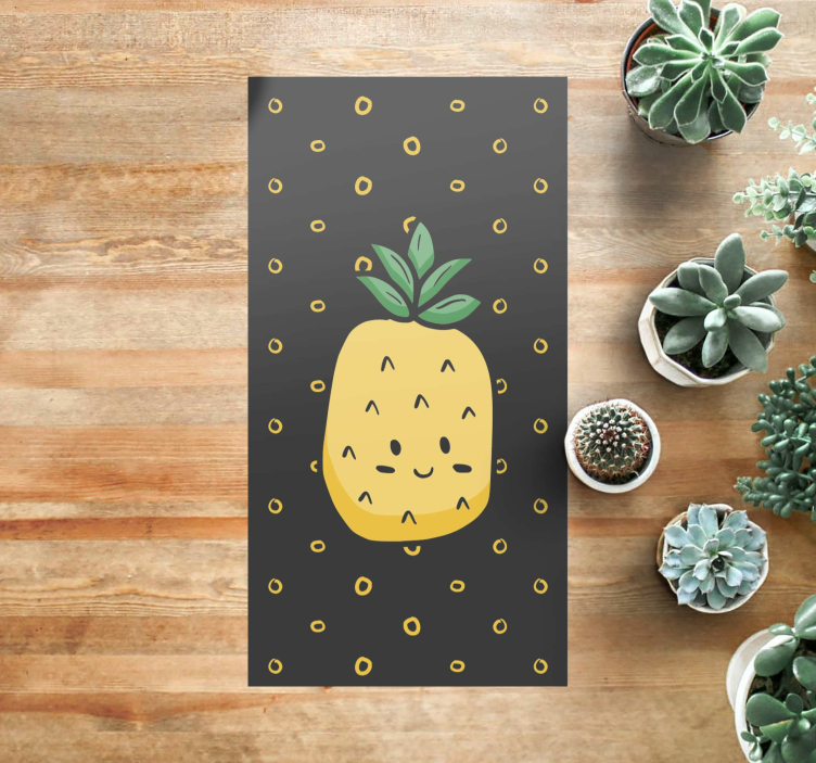 Cheerful Pineapple kids vinyl rug - TenStickers