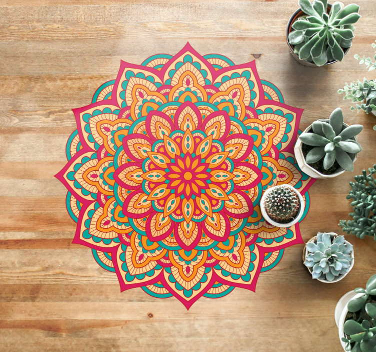 Colorful mandalas mandala vinyl rug - TenStickers