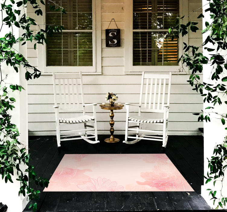 Lotus oink tones floral rug - TenStickers