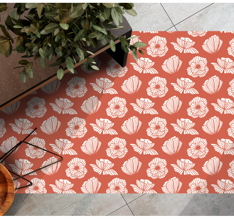 Botanical Feature floral vinyl rug - TenStickers