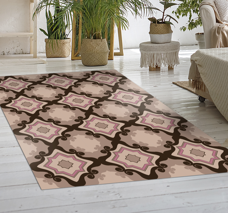 Mosaic Tile Pattern living room vinyl rug - TenStickers