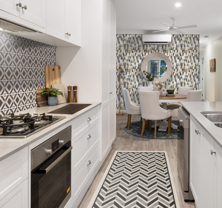 Classic chevron motif geometric vinyl rug - TenStickers