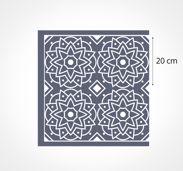 Mosaic ethnic pattern blue kitchen vinyl rug - TenStickers