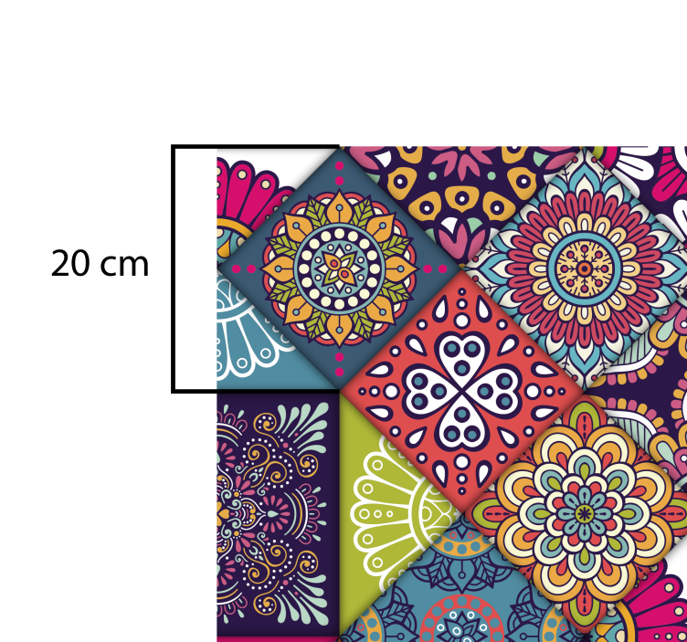 Mandala Tile Patchwork mandala vinyl rug - TenStickers