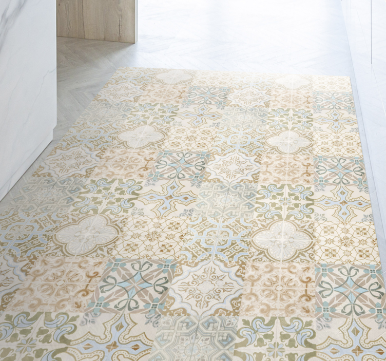 Elaborate Tile Arrangement mosaic vinyl rug - TenStickers