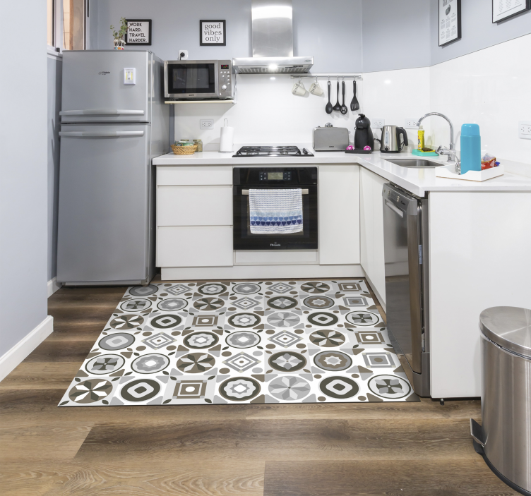 Amazing tile vinyl kitchen mat - TenStickers