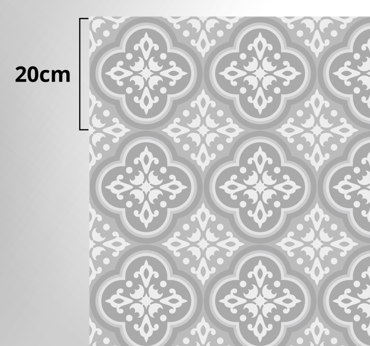 Patterned Symmetry tile vinyl rug - TenStickers