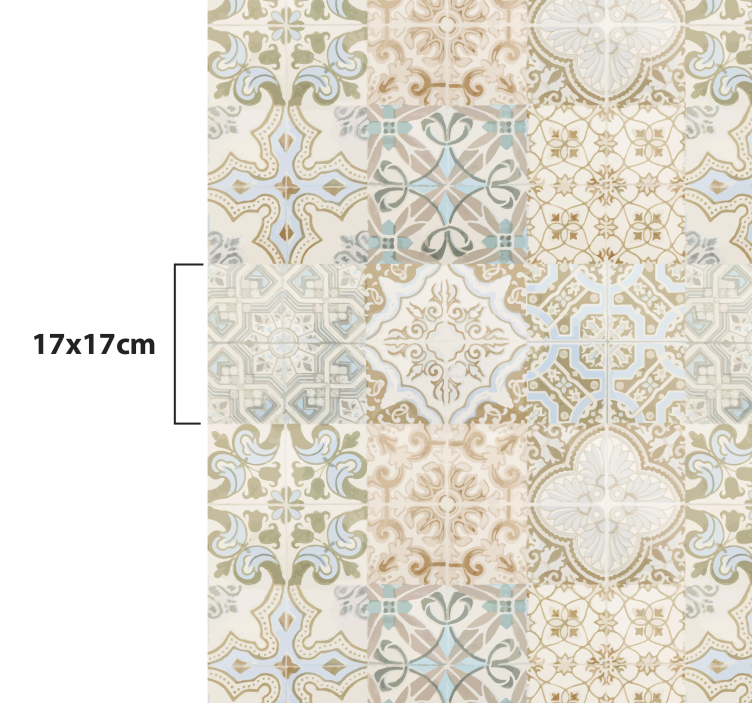 Elaborate Tile Arrangement mosaic vinyl rug - TenStickers