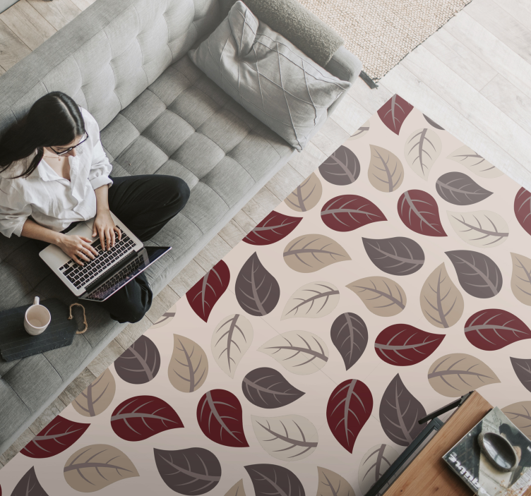 autumn leaf pattern floral rug - TenStickers