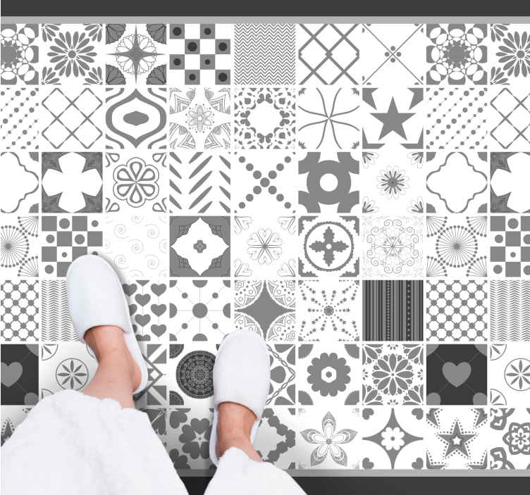 Patchwork Tile Composition tile carpet - TenStickers