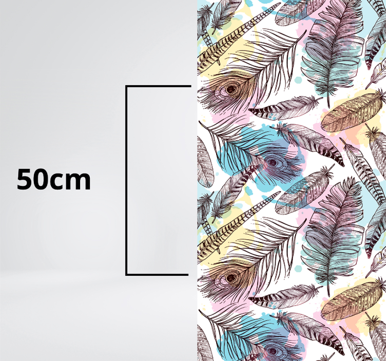 Feather Motif floral vinyl rug - TenStickers