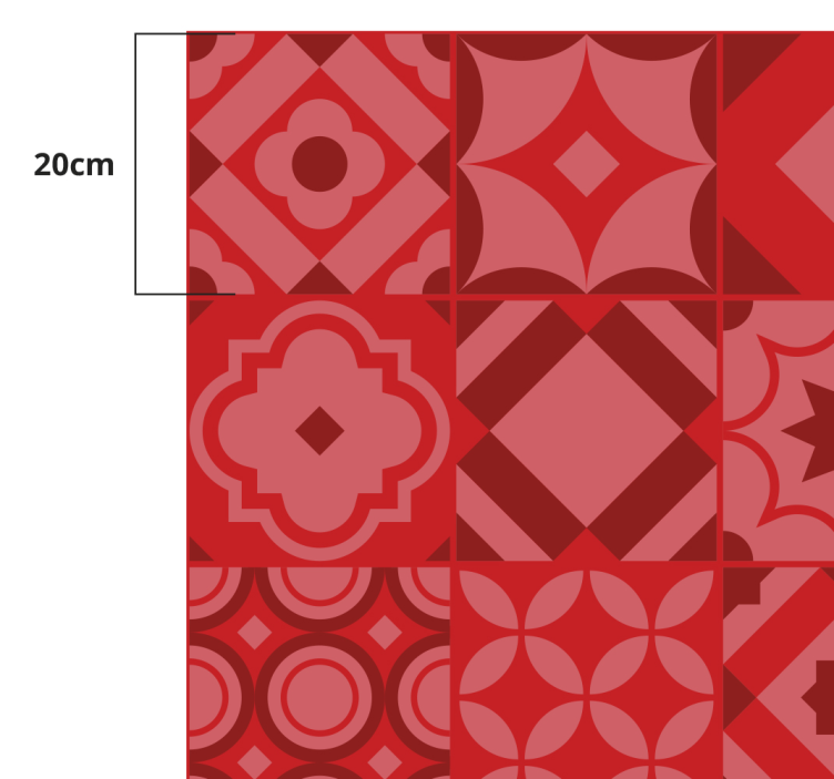 red tiles  kitchen mat - TenStickers