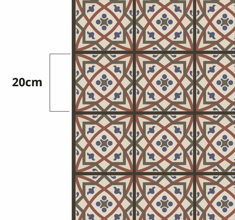 Mediterranean Pattern tile vinyl rug - TenStickers