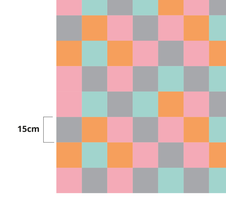 Colorful checkerboard geometric vinyl rug - TenStickers