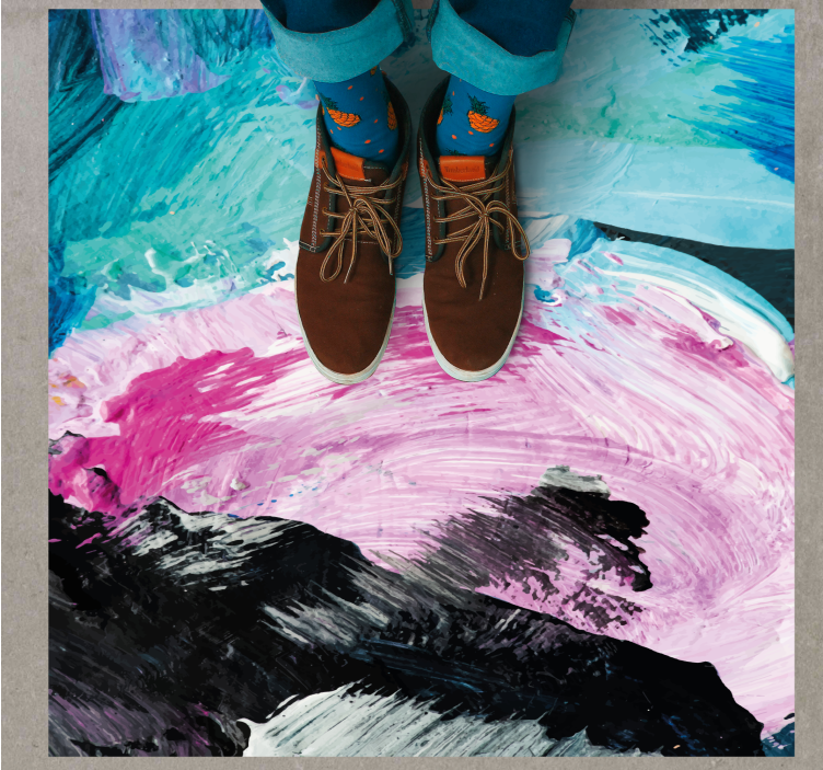 Abstract colour explosion textured vinyl rug - TenStickers