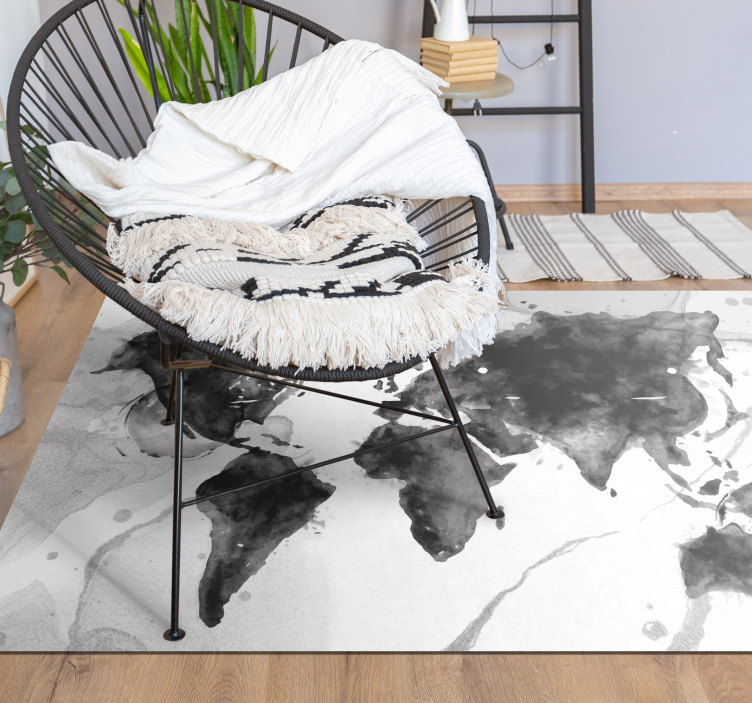 Abstract Map Illustration world map vinyl rug - TenStickers