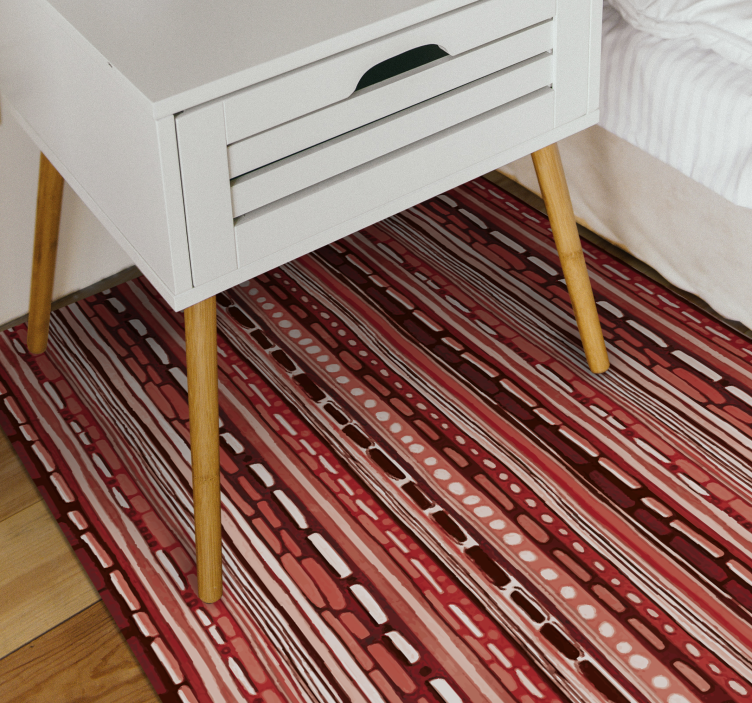 Abstract Red Lines striped vinyl rug - TenStickers