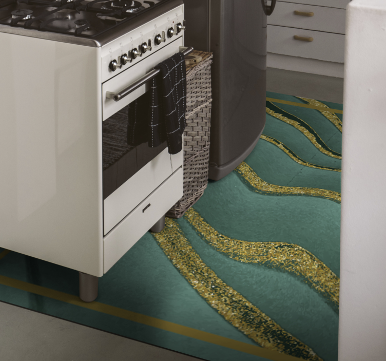 Abstract Wave Pattern marble vinyl rug - TenStickers