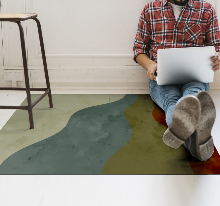 Abstract Wave Patterns living room vinyl rug - TenStickers