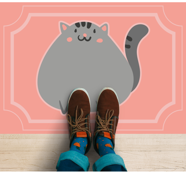 Adorable Feline Artwork kids vinyl rug - TenStickers
