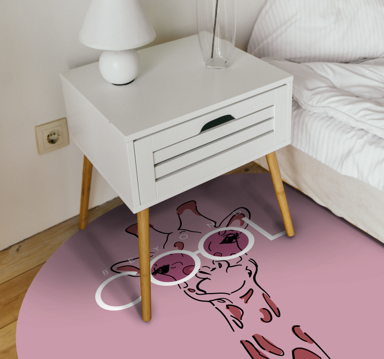 Adorable cool giraffe teen vinyl rug - TenStickers