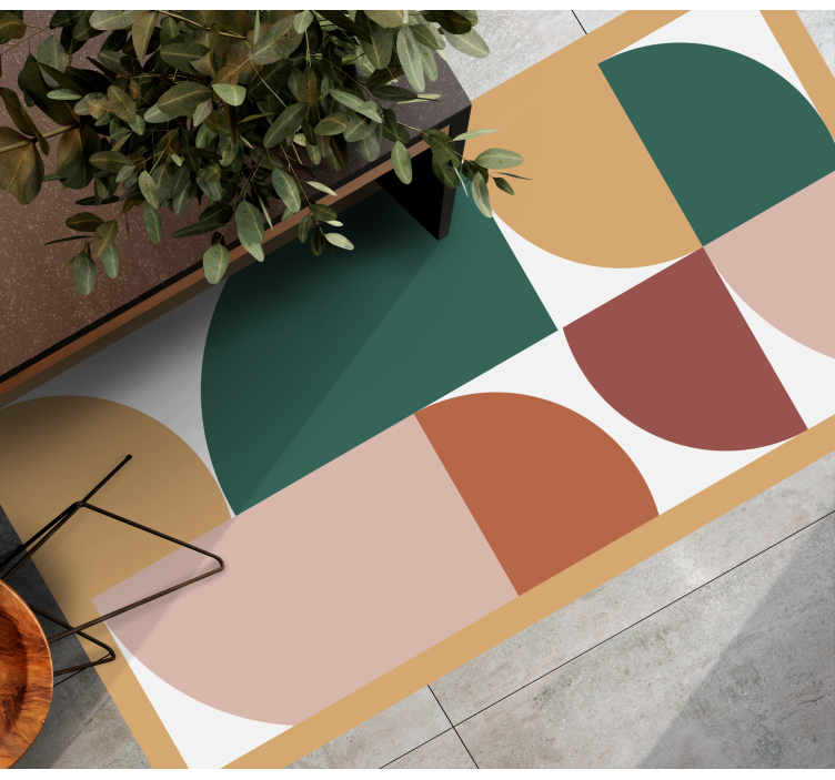 Angular abstract segments modern vinyl rug - TenStickers