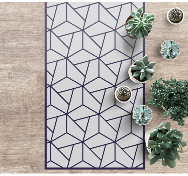 Grey angular patterns geometric vinyl rug - TenStickers